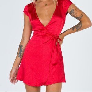 Princess Polly Satin Wrap Dress